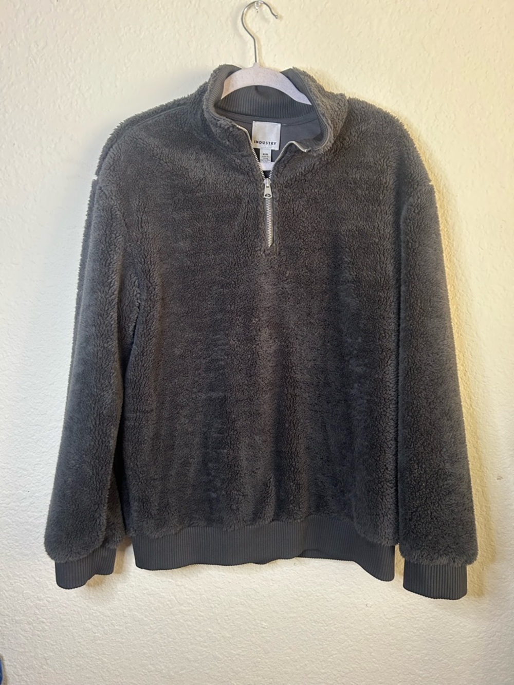 Industry Cozy Half-Zip Fleece Pullover Sweater Dark Gray Mens Medium